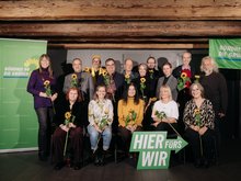 Gruppenbild aller anwesenden Kandidieren mit Landratskandidatin Brigtte Gronau