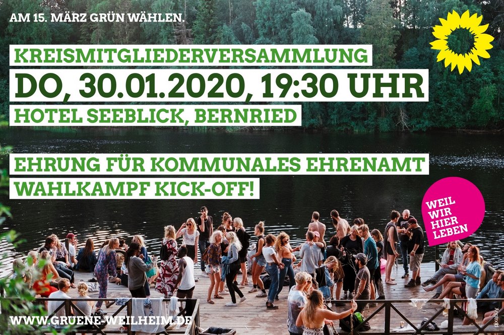 Sharepic Kreismitgliederversammlung 30.1.2020 19:30 Hotel Seeblick, Bernried